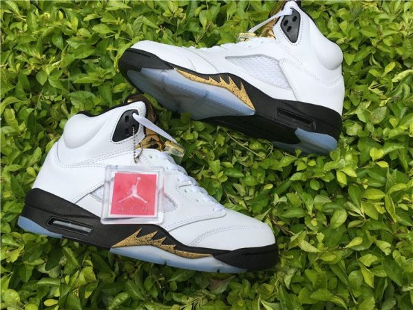 Jordan 5 Olympic White Black Metallic Gold 2016