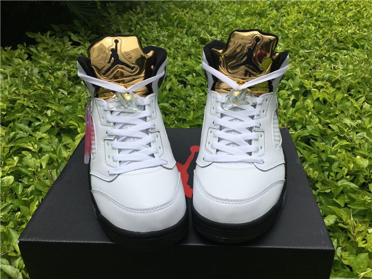 Air Jordan 5 Olympic White Black Metallic Gold 2016