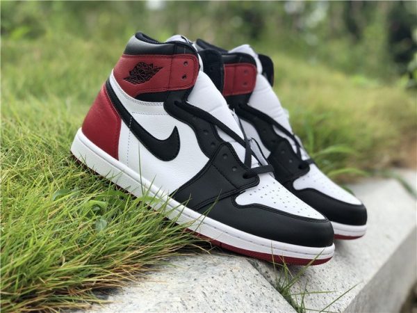 Air Jordan 1 Black Toe White Black-Gym Red shoes