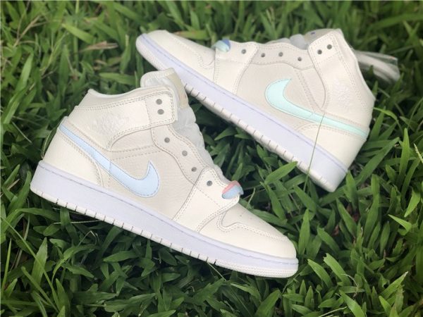 Air Jordan 1 Mid Grey Phantom Cotton-candy trainer