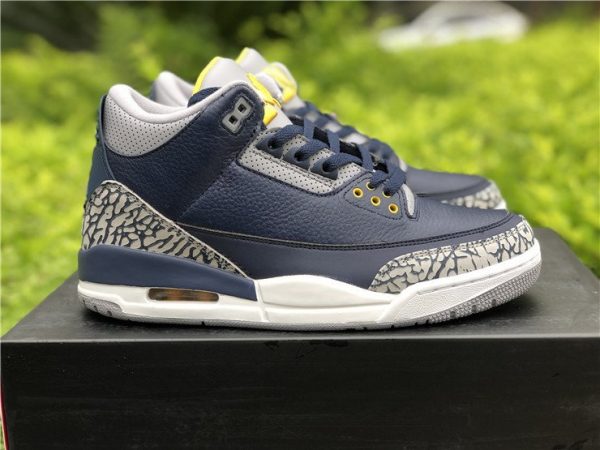 Air Jordan 3 Michigan PE Navy Maize Yellow