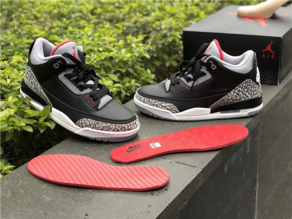 Air Jordan 3 Retro OG Black Cement 2018 red sole