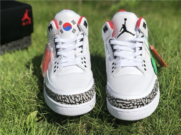 Air Jordan 3 Seoul Korea White Soar-Atom Red tongue