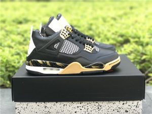 Air Jordan 4 Retro Wings Black White-Gold