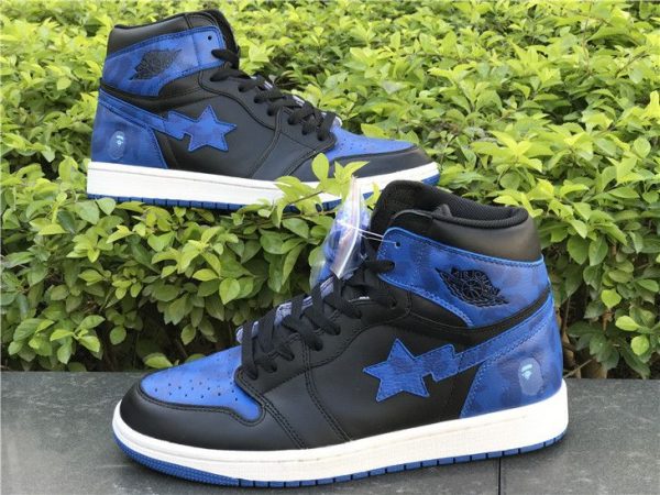 BAPE Air Jordan 1 Royal Blue Black sale