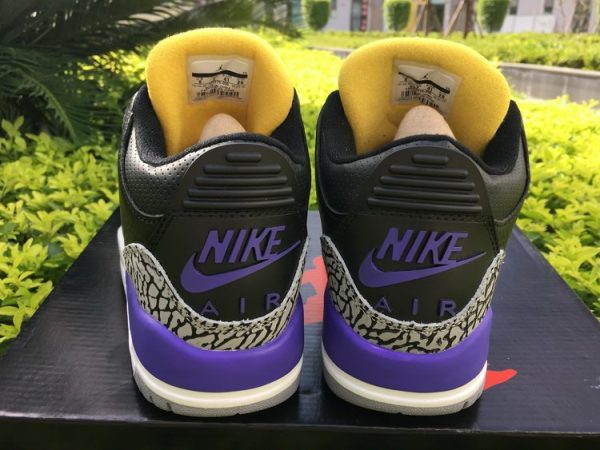 Black Nike Air Jordan 3 Lakers Kobe Bryant Pack heel