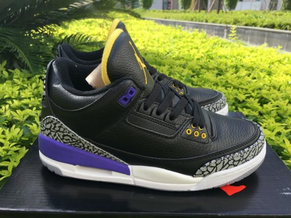 Black Nike Air Jordan 3 Lakers Kobe Bryant Pack panel