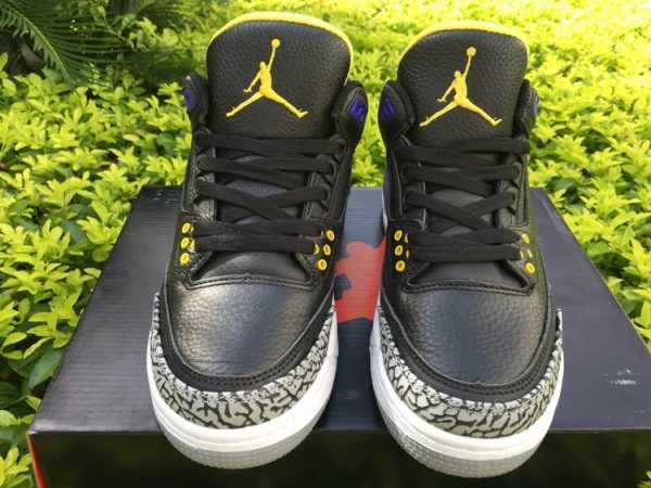 Black Nike Air Jordan 3 Lakers Kobe Bryant Pack tongue