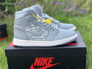 Grey Nike Air Jordan 1 Nike Swoosh Pack