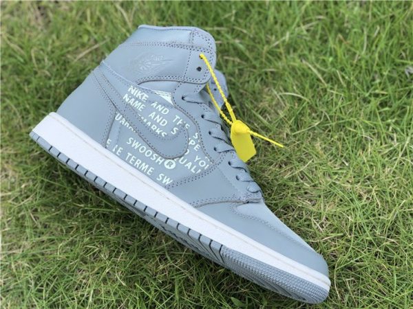 Grey Nike Air Jordan 1 Nike Swoosh Pack sneaker