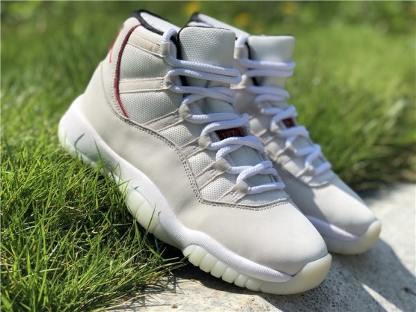 Jordan 11 Platinum Tint Sail-University Red 2018 shoes