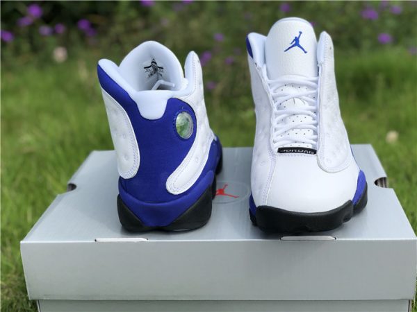 Jordan 13 Retro White Hyper Royal Black close look