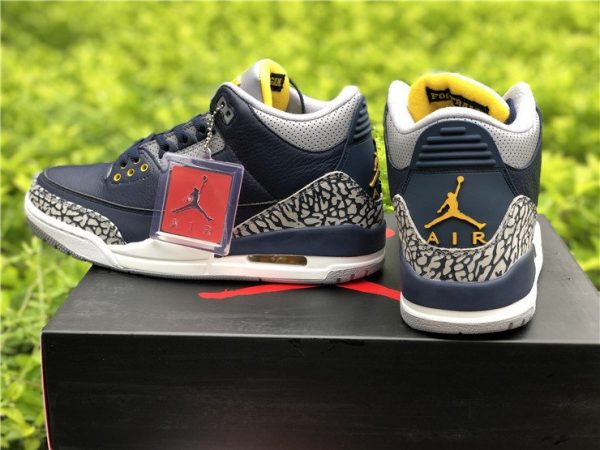 Jordan 3 Michigan Black Yellow PE