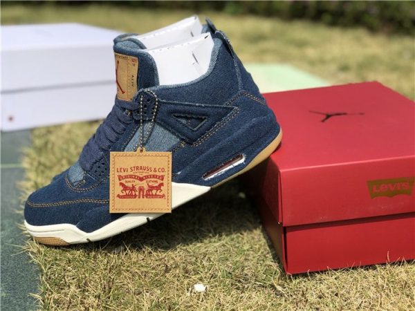 Jordan 4 Retro Leevis Denim Tag with Leevis Logo sneaker