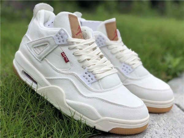 Leevis x Air Jordan 4 White Denim trainer