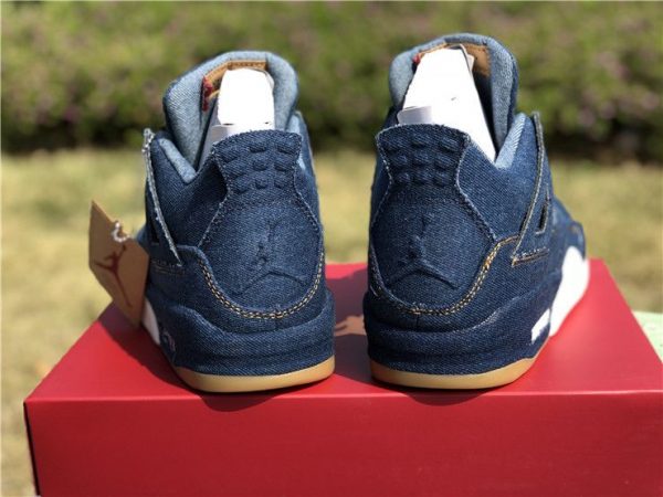 Leewis Jordan 4 Retro Denim Navy AO2571-401 heel