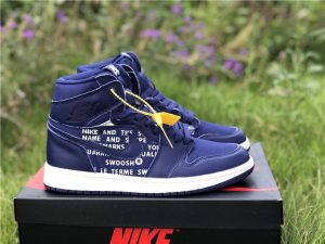 Nike Air Jordan 1 Nike Swoosh Blue