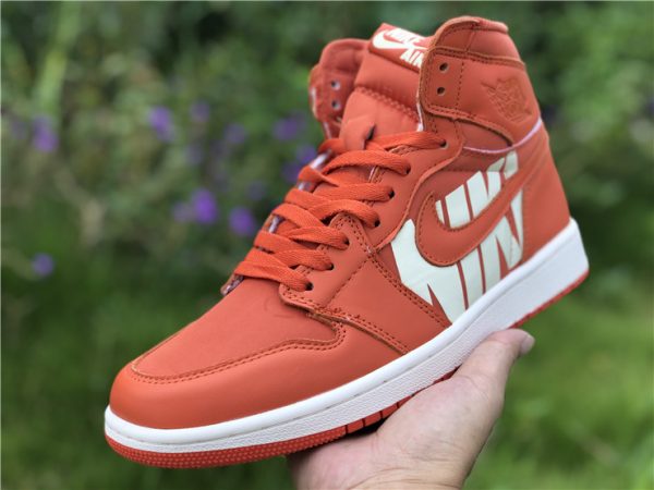 Nike Air Jordan 1 Nike Swoosh Orange shoes