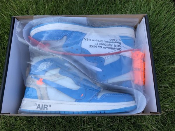 Off-White Air Jordan 1 UNC University Blue in box