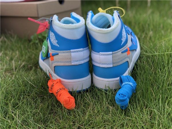 Off-White Air Jordan 1 UNC University Blue shoelaces