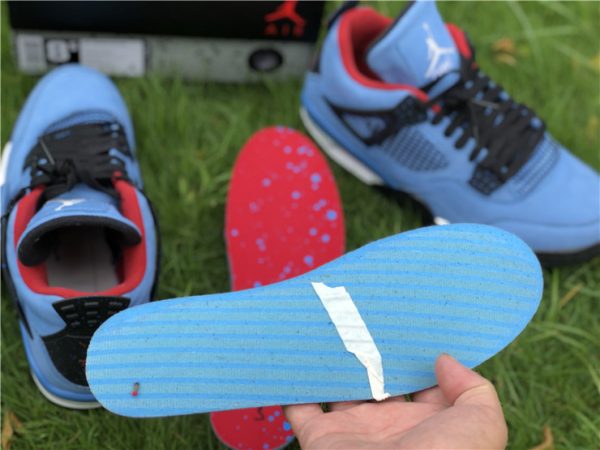 University Blue Air Jordan 4 Houston Oilers insole