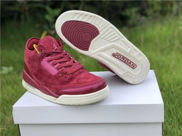 Womens Air Jordan 3 Bordeaux Nubuck sole