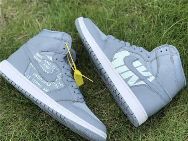 shop Grey Nike Air Jordan 1 Nike Swoosh Pack