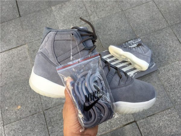 Air Jordan 11 Retro Prem grey Suede close look