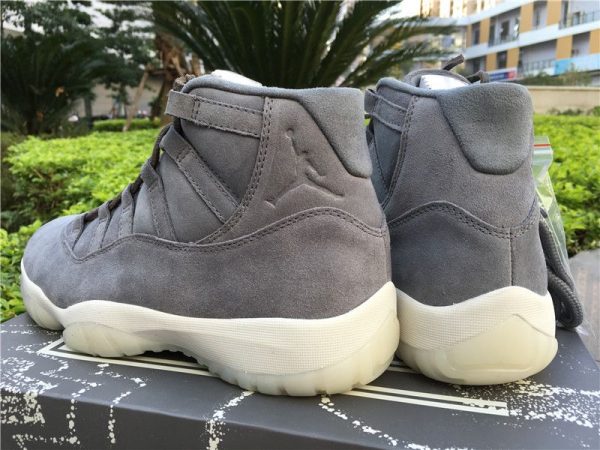 Air Jordan 11 Retro Prem grey Suede heel