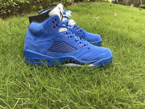 Air Jordan 5 V Blue Suede Game Royal shoes