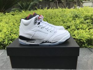 Air Jordan 5 White Cement Univeristy Red 2017