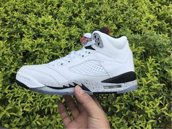 Air Jordan 5 White Cement Univeristy Red 2017 shoes