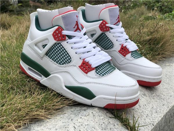 Custom Air Jordan 4 Gucci White Green-Red shoes