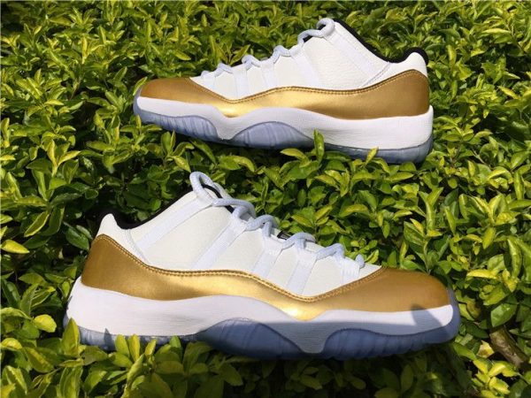 Jordan XI Retro Low White Metallic Gold shoes