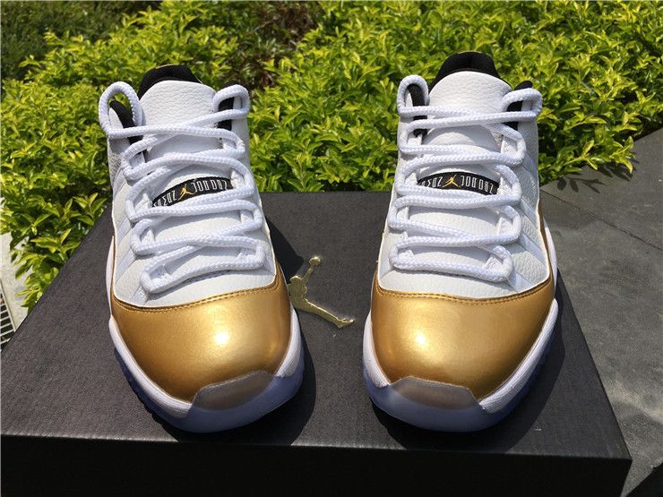 Jordan XI 11 Low Retro in White/Metallic Gold For Mens size7 - 13