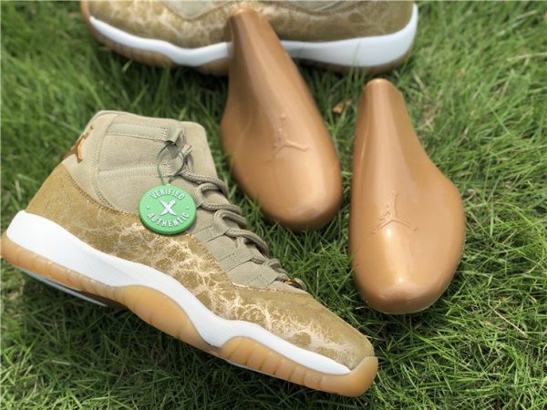 New WMNS Air Jordan 11 Heiress Neutral Olive detail