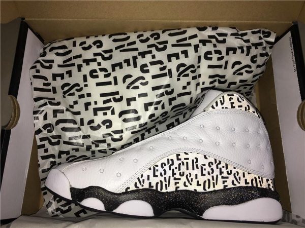 White Jordan 13 Retro Love and Respect Pack in box