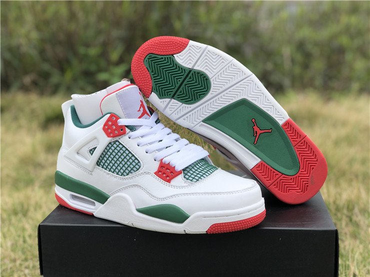 Red white and green jordan 4 on sale