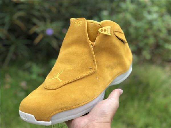 2018 Air Jordan 18 Suede Pack Yellow Ochre on h and