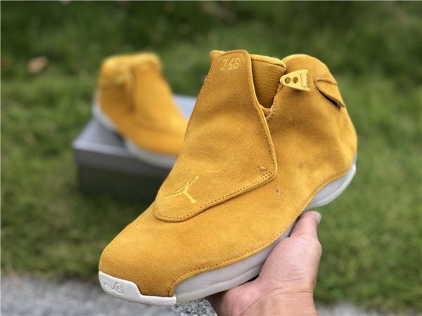 2018 Air Jordan 18 Suede Pack Yellow Ochre sneaker
