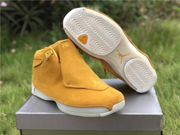 Air Jordan 18 Suede Pack Yellow Ochre sole