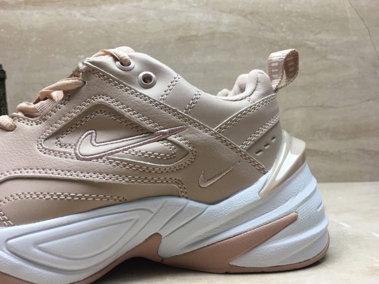 white and beige nike m2k tekno