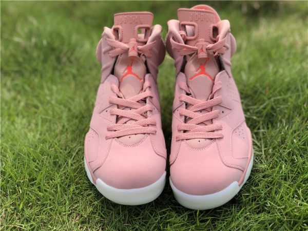 Aleali May x Air Jordan 6 Millennial Pink tongue