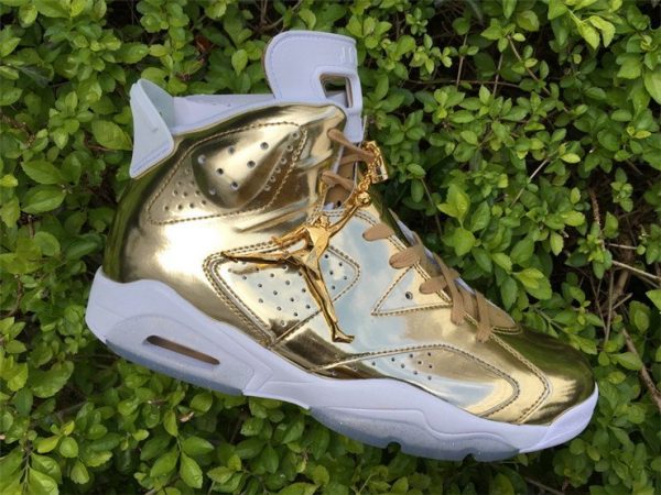 Jordan 6 Pinnacle Metallic Gold White shoes