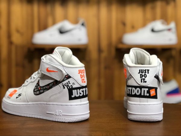 Nike Air Force 1 AF1 Mid Just Do It White heel