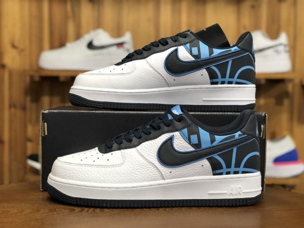 Nike Air Force 1 Low Logo Pack White Dark Obbidian shoes