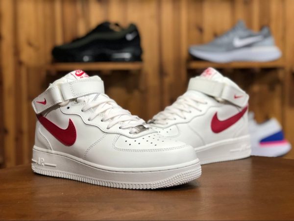 Nike Air Force 1 Mid Sail University Red