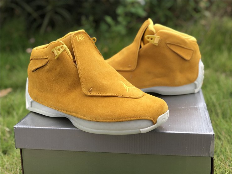 yellow suede jordan 18