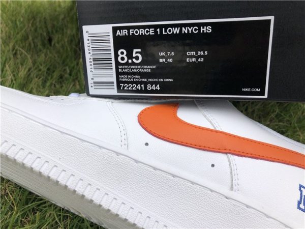 AF1 Low NYC HS White Safety Orange-Game Royal sneaker