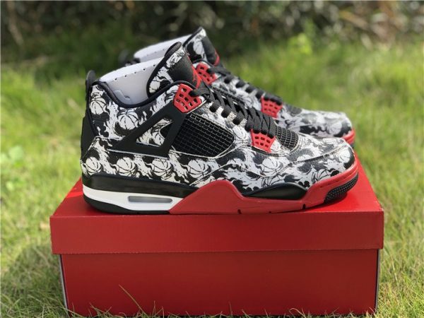 Jordan 4 Retro Tattoo 2018 Black Fire Red